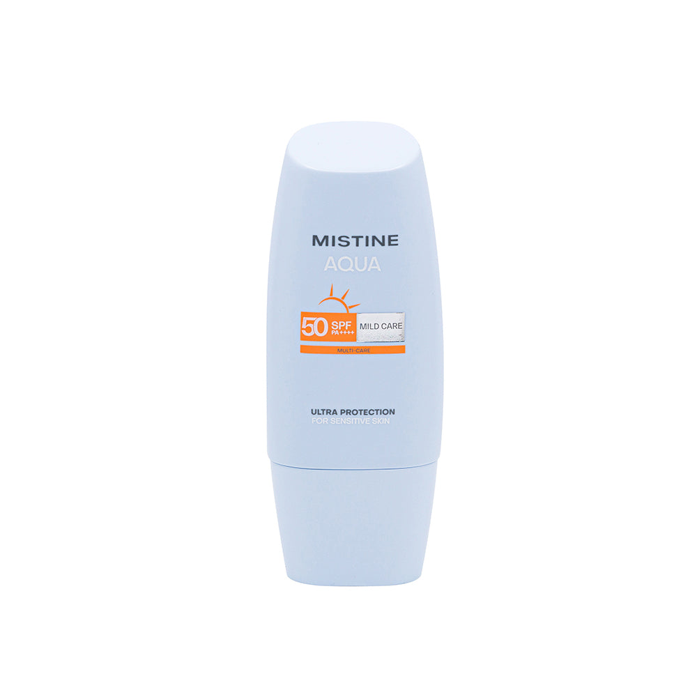 【Free Gift】Mistine Aqua Base Ultra Protection Mild Care Facial Sunscreen Cream SPF50 PA++++ 40ml  x 1