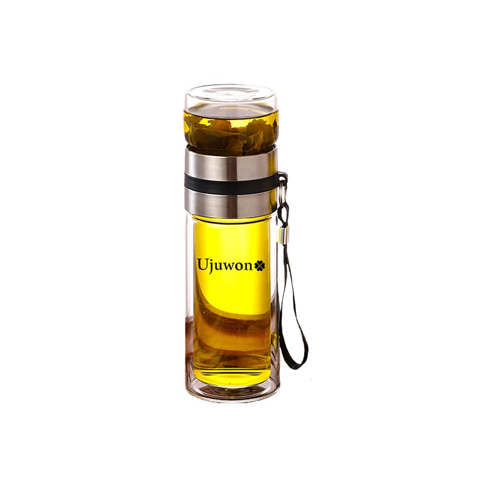 【GIFT】Ujuwon Premium Heat Resistant Glass Tumbler with Tea Filter