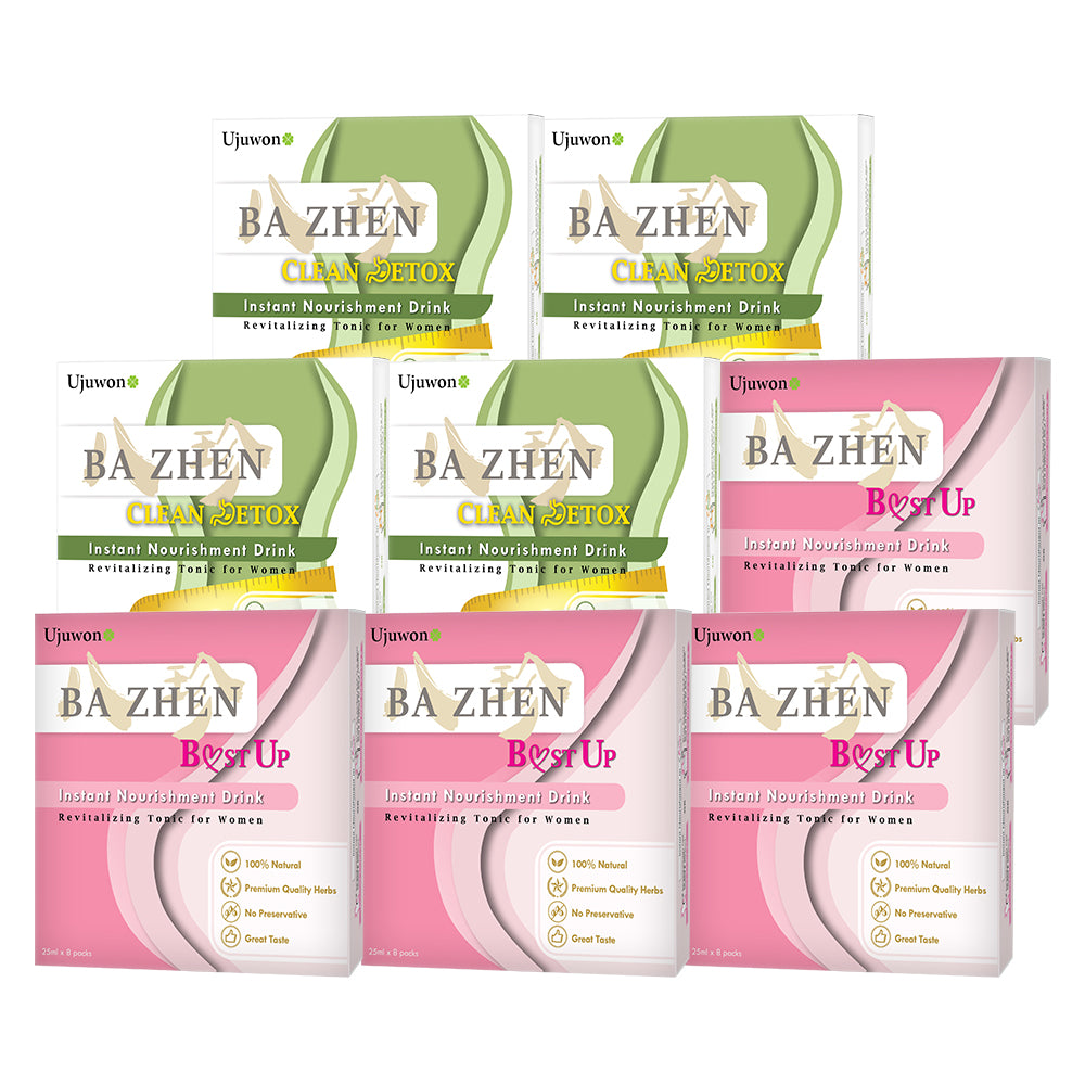 【Bundle of 8】UJUWON Ba Zhen B.ust Up Instant Nourishment Drink 8s x4 + Clean Detox Instant Nourishment Drink 8s x4