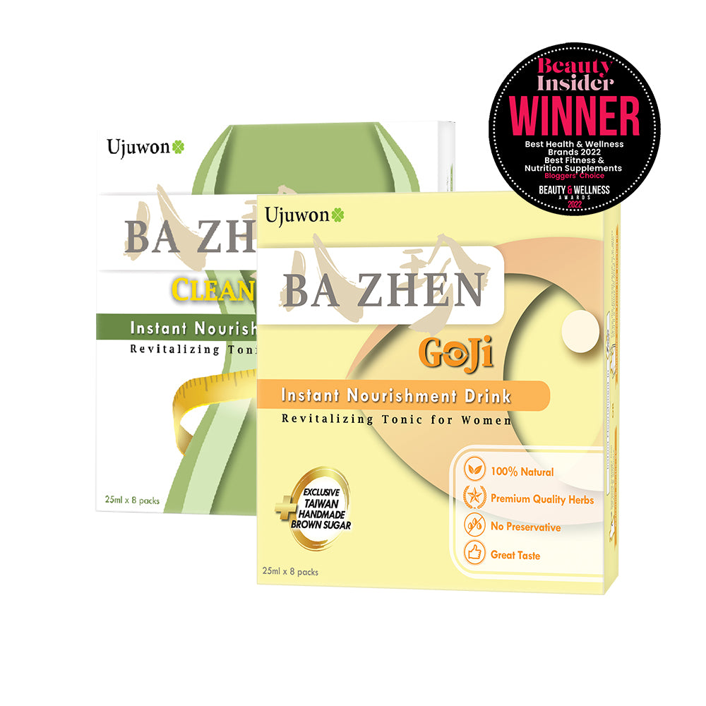 【Bundle of 2】Ujuwon Ba Zhen Goji Instant Nourishment Drink 8s + Detox Instant Nourishment Drink 8s